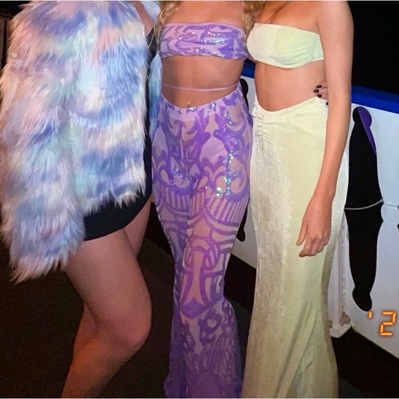 Lucy in the Sky Sequin Two Piece Set in Purple Iridescent - Picture 3 of 3